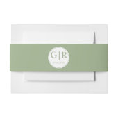 Einfache und elegante Initialen Sala Grün Hochzeit Einladungsbanderole (Vorderseite Beispiel)