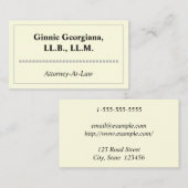 Einfache und elegante juristische Karte (Vorne/Hinten)