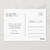 Einfache und elegante Kalligraphie Vielen Dank Postkarte (Rückseite)