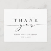 Einfache und elegante Kalligraphie Vielen Dank Postkarte (Vorderseite)