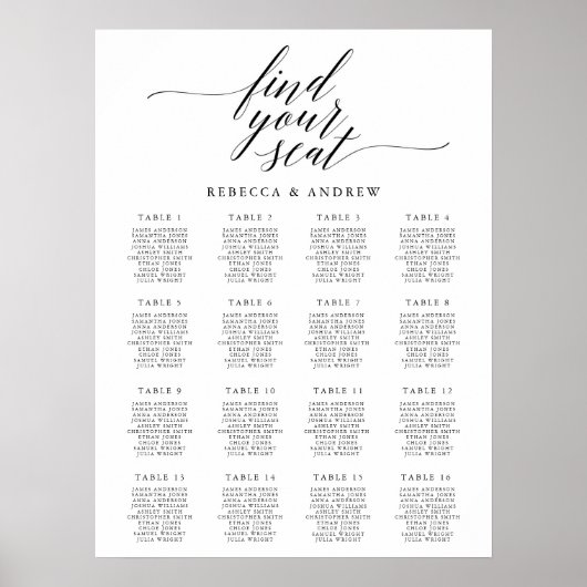 Einfache und elegante kalligraphische Hochzeitssti Poster (Vorne)