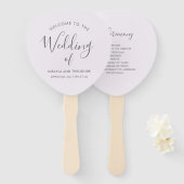 Einfache und elegante Lila Hochzeitsprogramme Fächer (Vorne und Hinten)