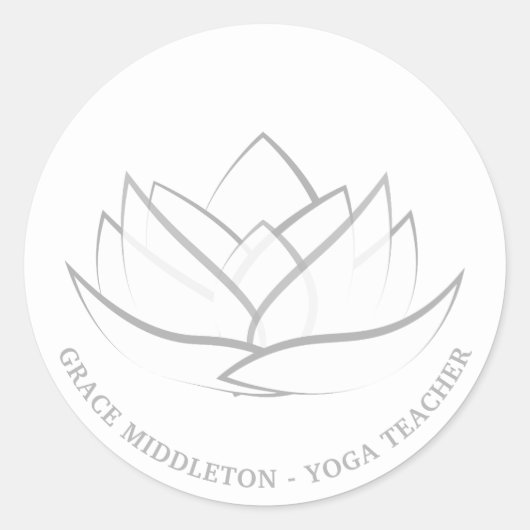 Einfache und elegante Lotus-Blume Runder Aufkleber (Vorderseite)