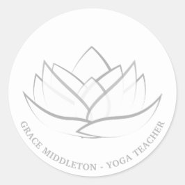 Einfache und elegante Lotus-Blume Runder Aufkleber