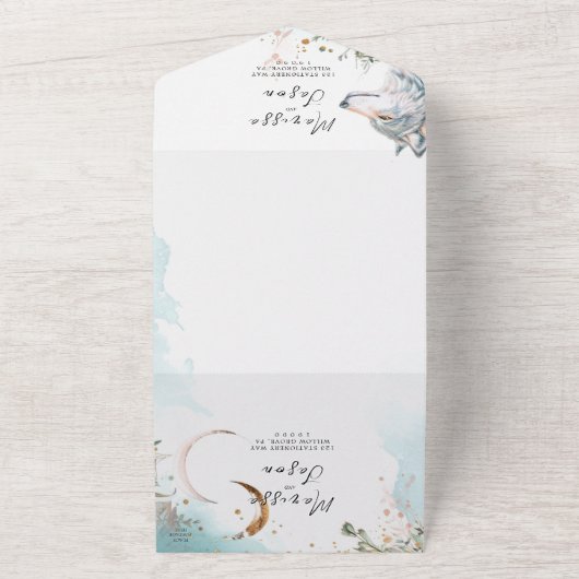 Einfache und elegante Märchen Hochzeit All In One Einladung (Außenbereich)