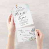 Einfache und elegante Märchen Hochzeit All In One Einladung (Abreißen)