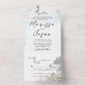 Einfache und elegante Märchen Hochzeit All In One Einladung (Innen Boden)