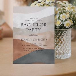 Einfache und elegante, mehrfarbige Bachelor Party Einladung