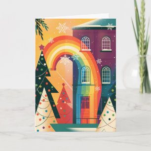 Einfache und elegante moderne Gay Christmas Card Feiertagskarte