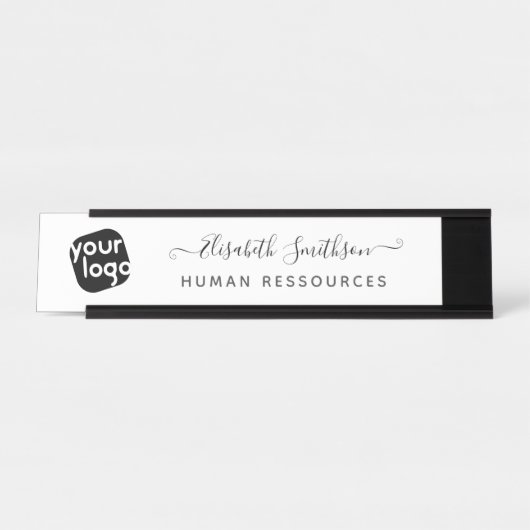 Einfache und elegante, moderne Logo-Beruflich Schreibtischnamensplakette (Vorderseite )