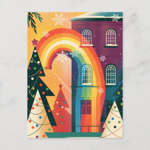 Einfache und elegante moderne schwule Weihnachtska Feiertagspostkarte