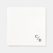 Einfache und elegante Monogramm-Initialen Hochzeit Serviette (Vorderseite)