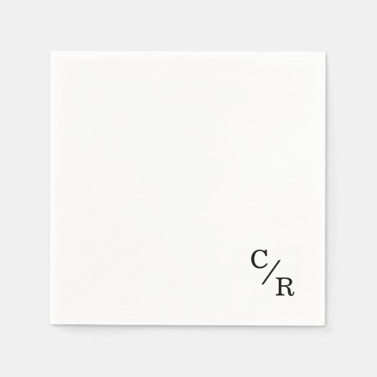 Einfache und elegante Monogramm-Initialen Hochzeit Serviette (Vorderseite)