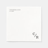 Einfache und elegante Monogramm-Initialen Hochzeit Serviette (Vorderseite)