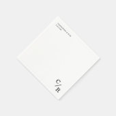 Einfache und elegante Monogramm-Initialen Hochzeit Serviette (Ecke)