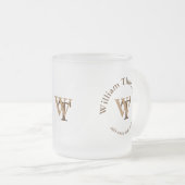 einfache und elegante Monogramm Mattglastasse (VorderseiteRechts)