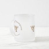 einfache und elegante Monogramm Mattglastasse (Vorderseite Links)