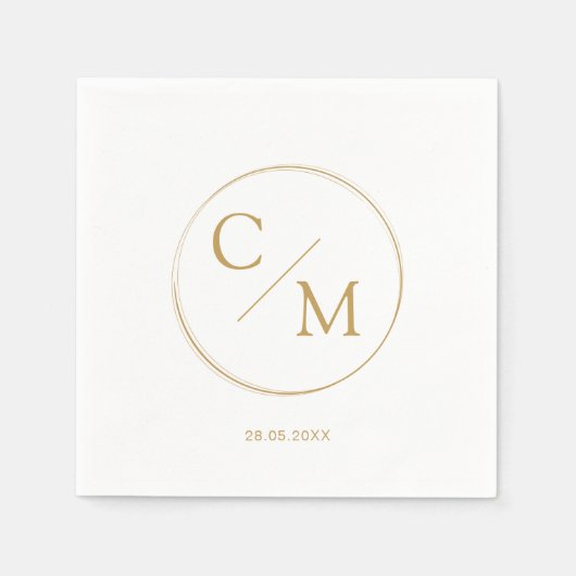 Einfache und elegante Monogramm Serviette Napkins (Vorderseite)