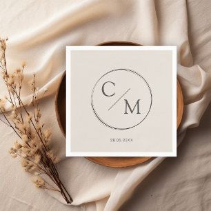 Einfache und elegante Monogramm Serviette Napkins