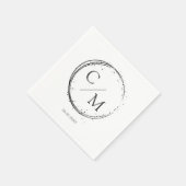 Einfache und elegante Monogramm Serviette Napkins (Ecke)