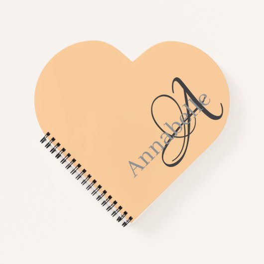 Einfache und elegante Monogramm und Name Notizblock (Vorderseite)
