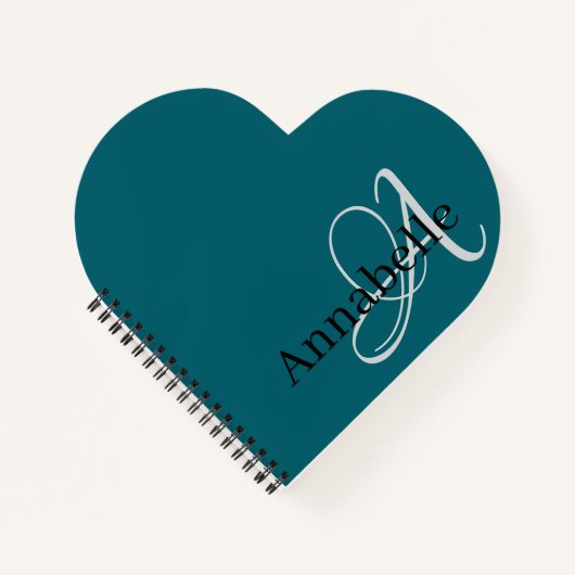 Einfache und elegante Monogramm und Name Notizblock (Vorderseite)