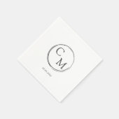Einfache und elegante Monogrammserviette Serviette (Ecke)