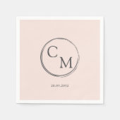 Einfache und elegante Monogrammserviette Serviette (Vorderseite)