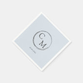 Einfache und elegante Monogrammserviette Serviette (Ecke)