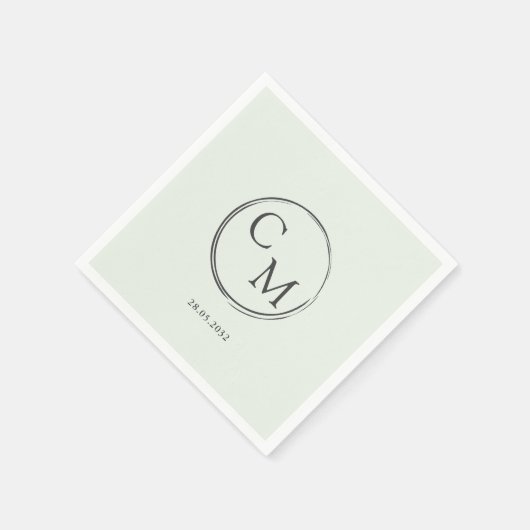 Einfache und elegante Monogrammserviette Serviette (Ecke)