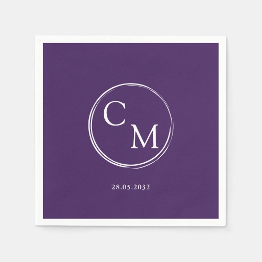 Einfache und elegante Monogrammserviette Serviette (Vorderseite)