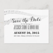 Einfache und elegante musikalische Hochzeit speich Ankündigungspostkarte (Vorderseite)