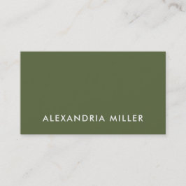 Einfache und elegante Olive Green Visitenkarte