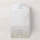 Einfache und elegante Perlen Hochzeit All In One Einladung (Außenbereich)