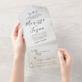 Einfache und elegante Perlen Hochzeit All In One Einladung (Abreißen)