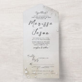 Einfache und elegante Perlen Hochzeit All In One Einladung (Innen Boden)