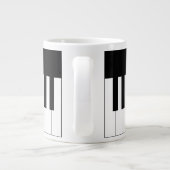 Einfache und elegante Piano-Tastatur in Schwarz un Jumbo-Tasse (Rückseite)