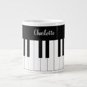Einfache und elegante Piano-Tastatur in Schwarz un Jumbo-Tasse (Vorderseite)