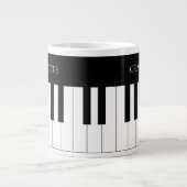 Einfache und elegante Piano-Tastatur in Schwarz un Jumbo-Tasse (Vorderseite)