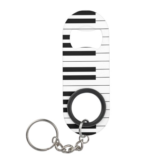 Einfache und elegante Piano-Tastatur in Schwarz un Mini Flaschenöffner (Vorderseite)