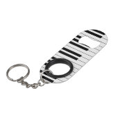 Einfache und elegante Piano-Tastatur in Schwarz un Mini Flaschenöffner (Vorderseite Schrägansicht)