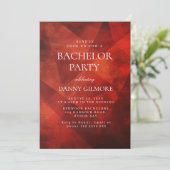 Einfache und elegante Red Bachelor Party Einladung (Stehend Vorderseite)