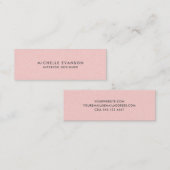 Einfache und elegante rosa Linen Beruflich Mini Visitenkarte (Vorne/Hinten)