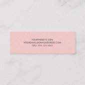 Einfache und elegante rosa Linen Beruflich Mini Visitenkarte (Rückseite)