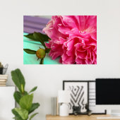 Einfache und elegante rosafarbene Blume Botanisch Poster (Heimbüro)