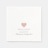 Einfache und elegante Rose auf weißer Hochzeitsfei Serviette (Vorderseite)