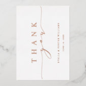 Einfache und elegante Rose Gold Foil Danke Karte (Vorderseite)