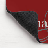Einfache und elegante rote Monogramm und Name Mousepad (Ecke)