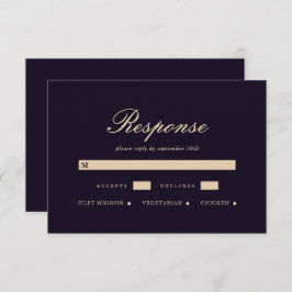 Einfache und elegante RSVP-Karte für Deep Violet W RSVP Karte