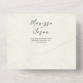 Einfache und elegante Rustikale Beige Hochzeit All In One Einladung (Rückseite)